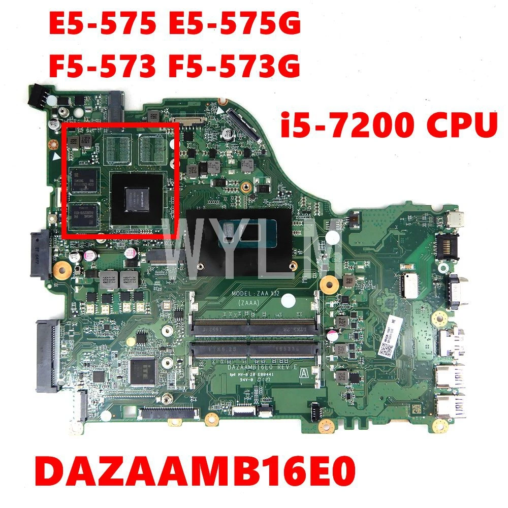 Материнская плата DAZAAMB16E0 ZAA X32 i5-7200CPU 940MX для ACER Aspire |