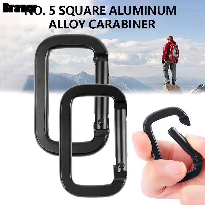 

Квадратный алюминиевый #5 альпинизм карабин обжимный износостойкий матовый черный брелок для электрофореза
