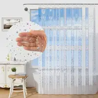 Star Printed Shower Curtain Liner 72Wx72H Inch PEVA Premium Light Weight Iridescent Star Glitter Water Repellent Transparent 2
