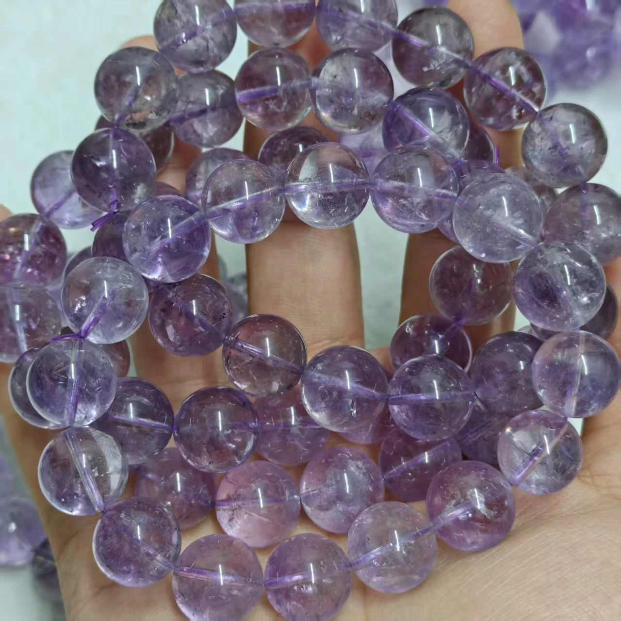 Großhandel Natürliche AAA Lila Azeztulit-Quarz Glatte Runde Perlen für Schmuckherstellung Design DIY Armband Halskette Geschenk