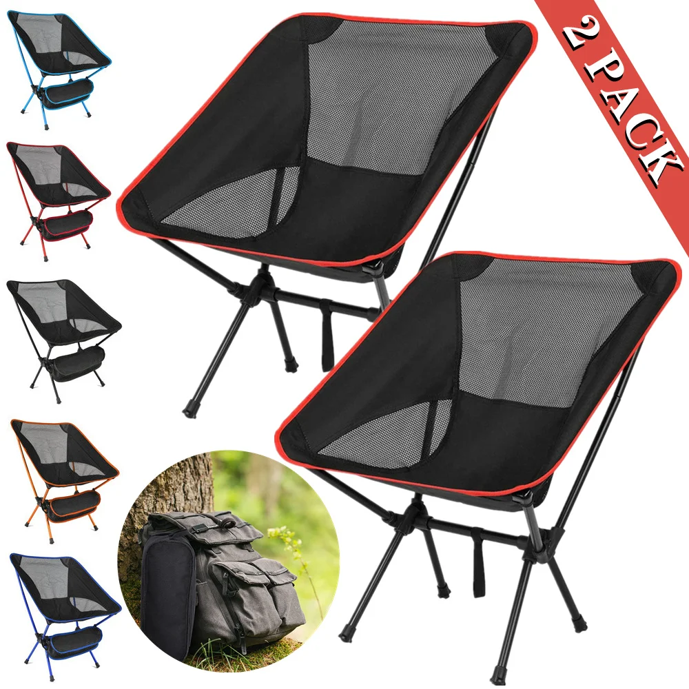 Tanio Ultra lekkie krzesło kempingowe, 2-Pack przenośny krzesła składane piknik