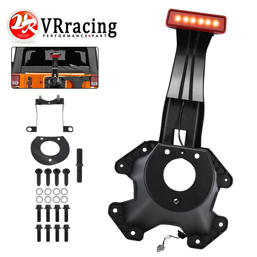 Staffa Di Montaggio Per Pneumatici Di Ricambio Muslimex Con Luce Freno 55397217Aj Per 07-18 Jeep Wrangler Portagomme Rack E Terza Luce Di Stop