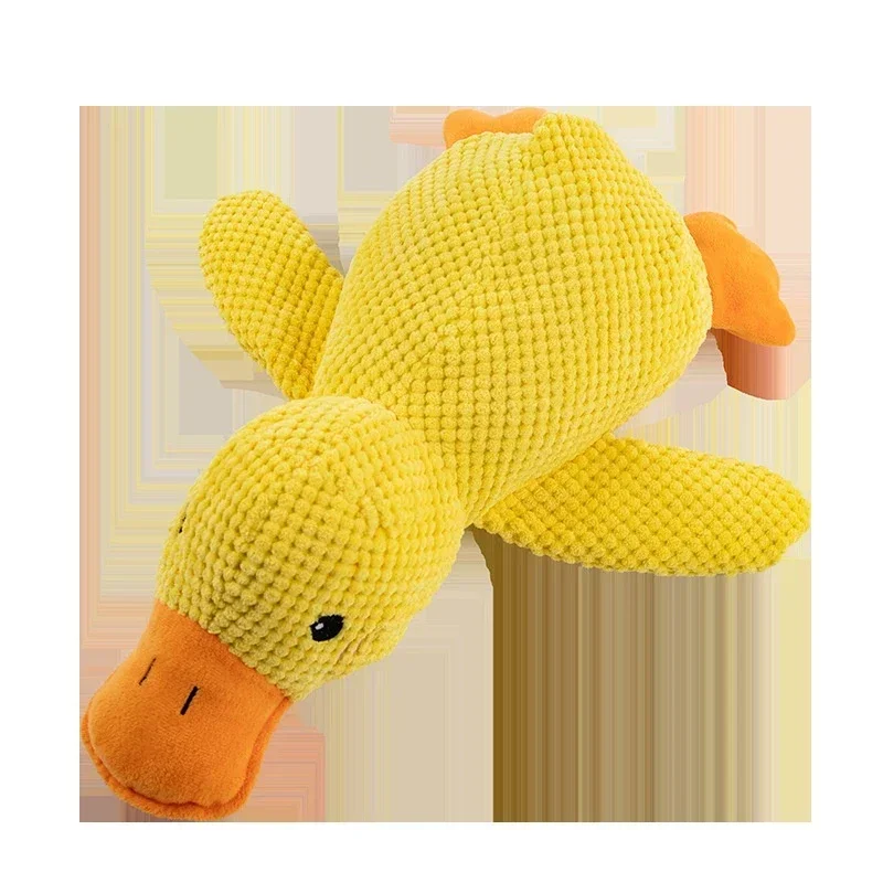 Dog toy plush companion sleeping duck bite resistant teeth grinding sound relief duck sound toy 6