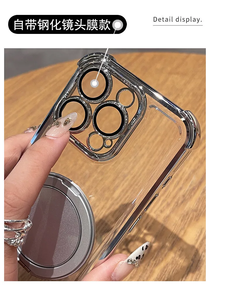 Enhanced Plating Lens Protection Film Case with Four-Corner Anti-Shock Bumper