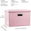 Foldable Storage Bins with Lids [5-Pack] Leather Fabric Collapsible Storage Boxes Organizer Containers Baskets Cube 5