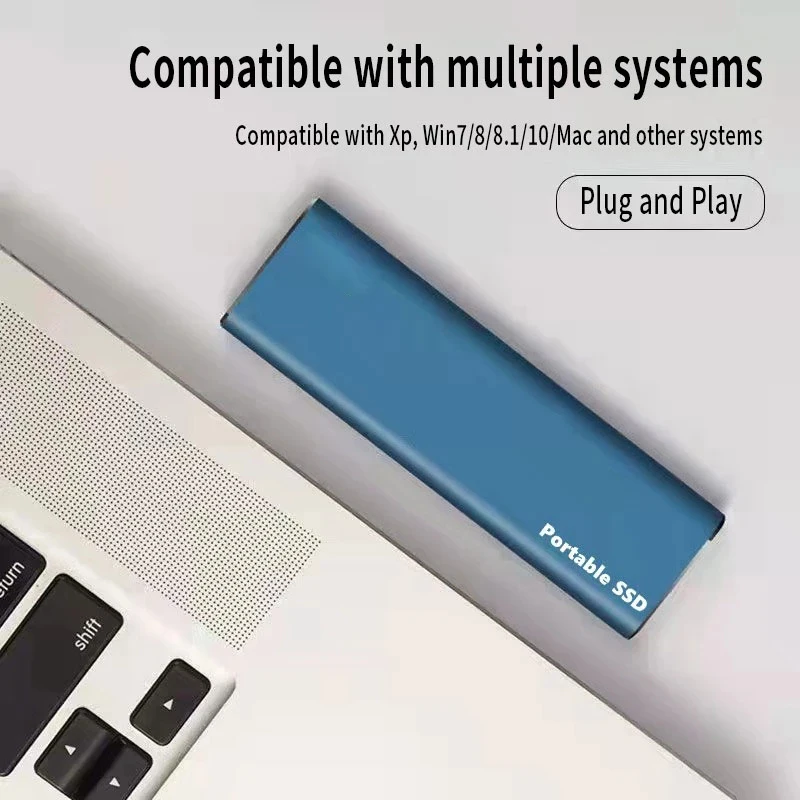 High-speed SSD 1TB External Hard Drive Portable 2TB Mobile Solid State Drive 256TB Mass External Hard Disk for Laptop/MAC/PC