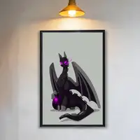 black Ender Dragon game Enderman Poster Prints Wall Art Painting Picture Gift Living Room Bar Restaurant Dec Sticker Large 4