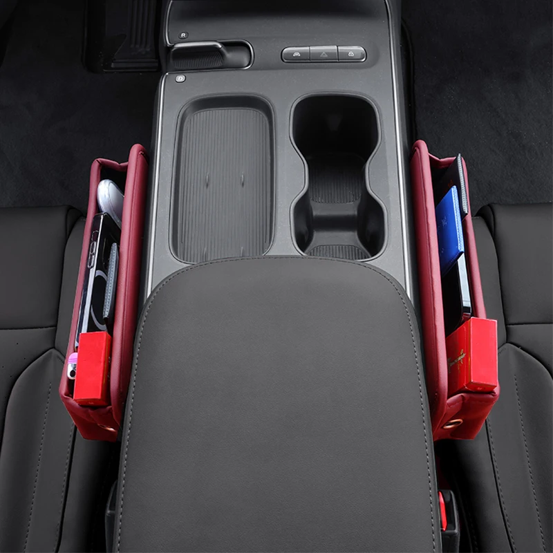Car Seat Gap Organizer Leak-Proof Storage Box Side Seam Plug for VW GTI Polo Golf Passat Tiguan Arteon Touareg Taigo Caddy Jetta