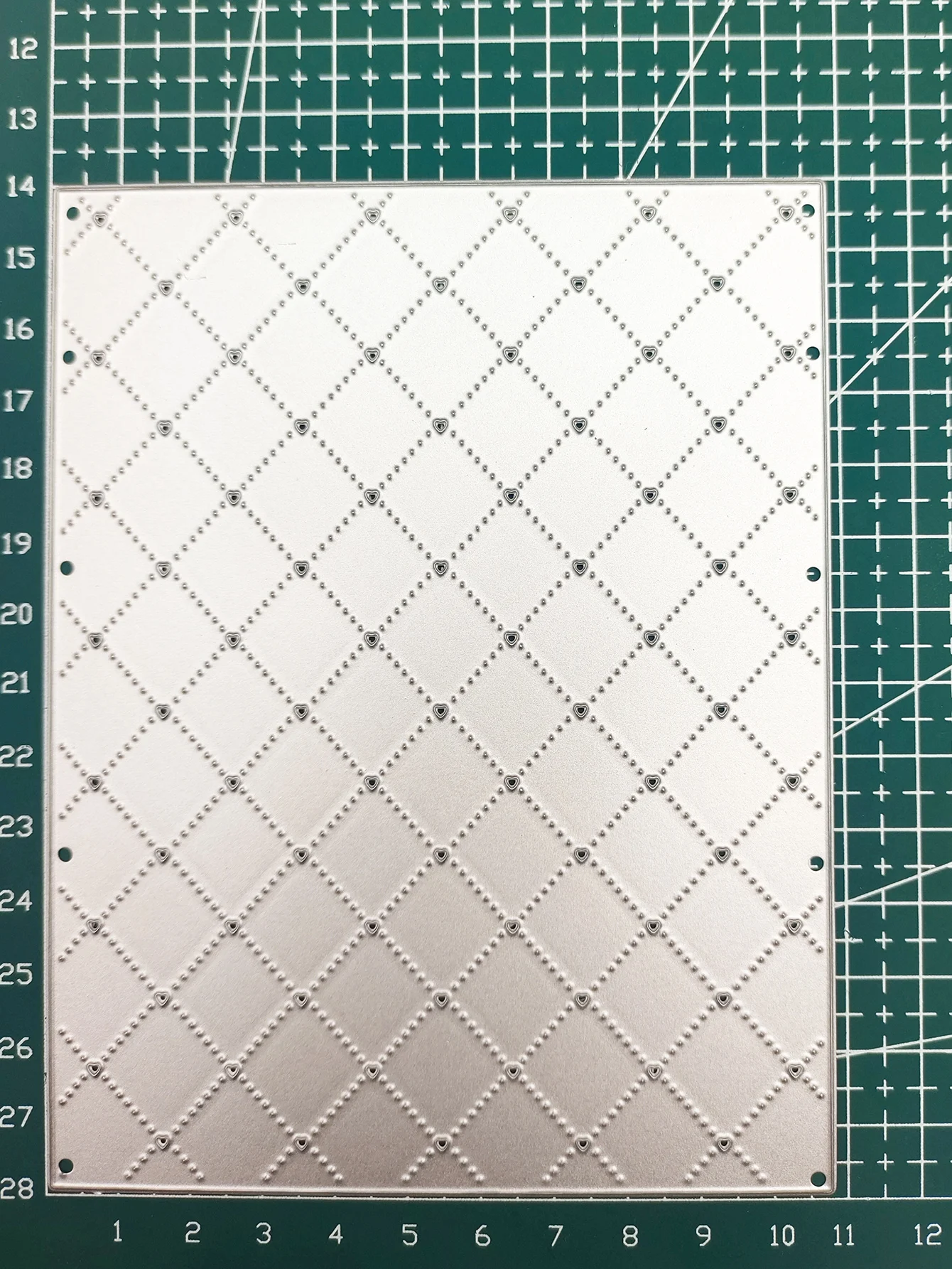 2024 Quilting Seam Heart Background Rectangle Frame Set Metal Cutting Dies for Scrapbooking DIY Photo Album Card Making Stencil