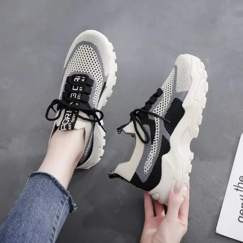 2024 New Fly Woven Mesh Casual Breathable Sneakers Korean
