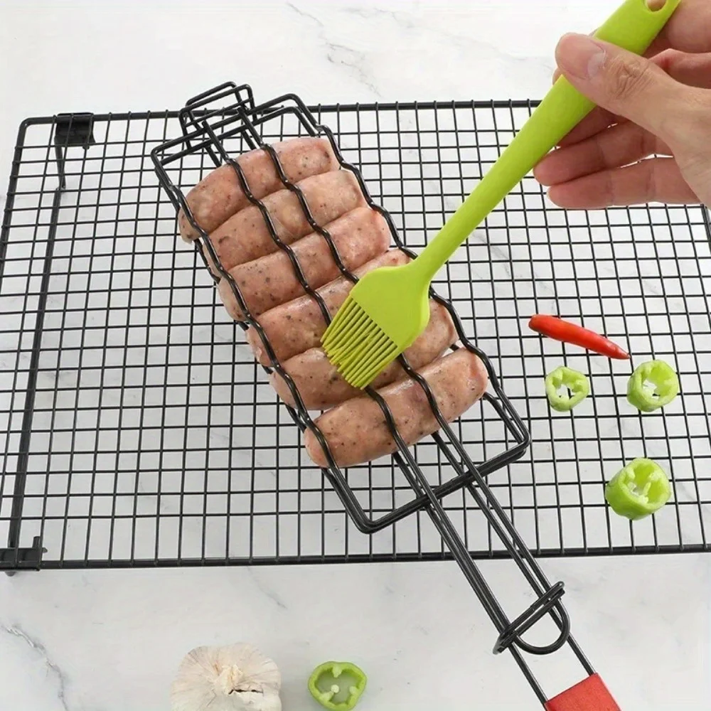 1PC Stainless Steel Grill Basket for Hot Dog Vegetable Kabob 5