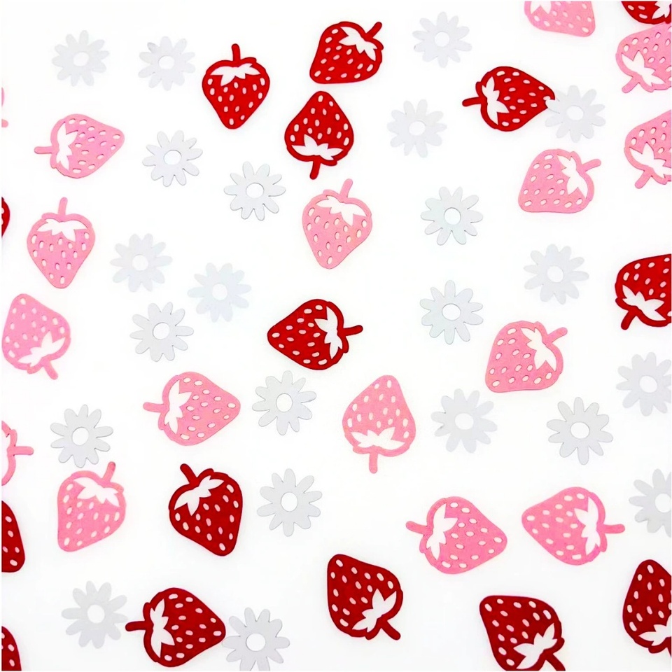 100pc Summer Fruit Strawberry Daisy Confetti Sweety Strawberry Birthday Throwing Paper Scraps Desktop DIY Decoration Baby Shower