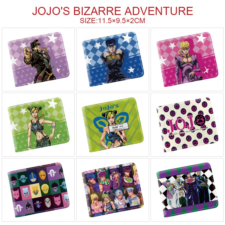 

JOJO's Bizarre Adventure Stone Ocean Jolyne Cujoh Leone Abbacchio Kujo Jotaro Kakyoin Noriaki Rohan Two Folded Short Wallet