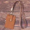Fashion PU Leather Business ID Card Holder Credit Badge Holder Bus Cards Cover Coin Purse Wallet With Keychain 1