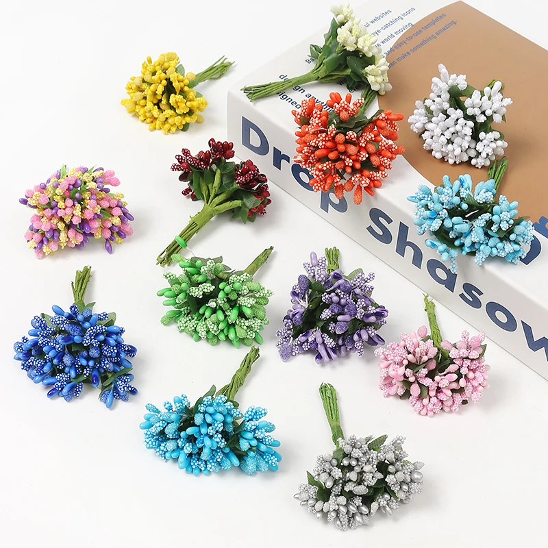 Artificial Flowers Stamen Bouquet for Home Room Decor Wedding Marriage Decoration Garland Mother's Day Gift Scrapbook Accessory artificial plants artificial flowers artificial flower bouquet artificial flower