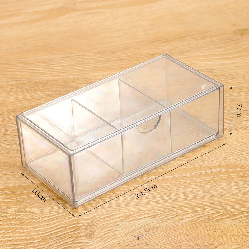 Transparent Pull-out Design Stackable Storage Drawer Acrylic Bathroom Cosmetic Storage Bag Vanity Cabinet Cutlery Storage Box 5