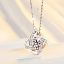 Ketting Klavertje Vier Diamanten Hanger Ketting Mode Elegante Vrouwelijke Korte Sleutelbeen Keten