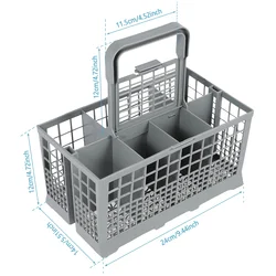 Multi-Use Foldable Kitchen Cutlery Basket - Dishwasher and Drying Organizer - 2Pcs (Gray)