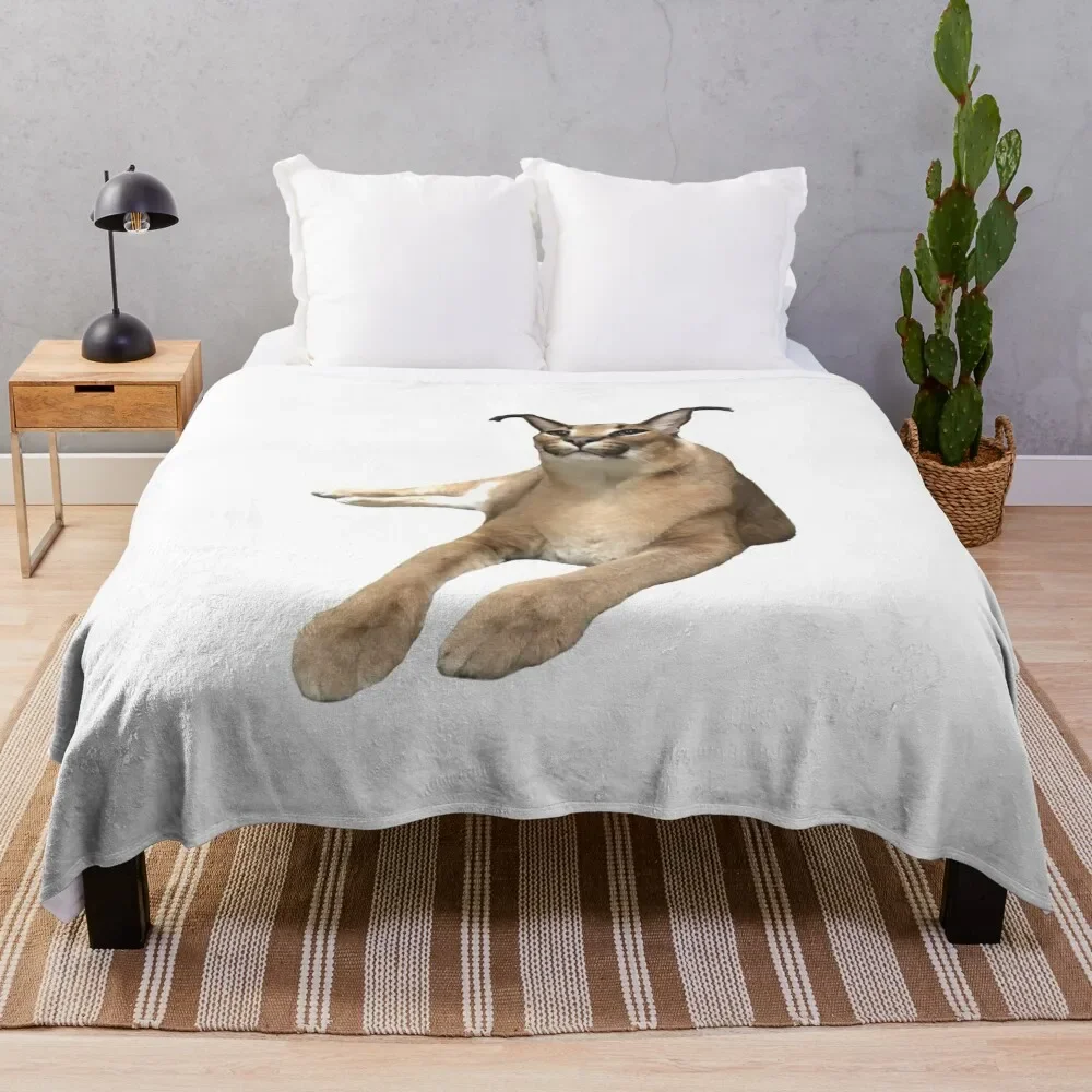 

Big Floppa Throw Blanket Fluffy Shaggy Decorative Sofa Tourist Blankets