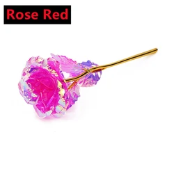 Valentine's Day Eternal 24K Gold Foil Rose with LED Lights - Lasting Love Decorative Gift (Rose Red)