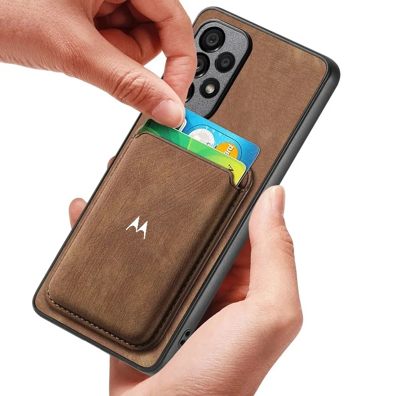 Vintage Magnetic Card Wallet Holder Phone Case with Leather Protective Cover