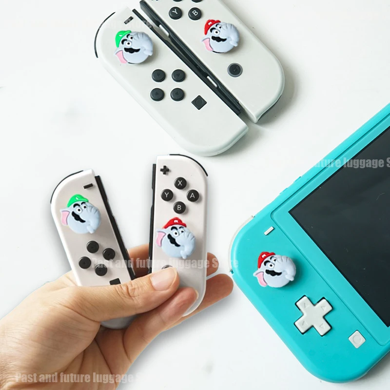 4Pcs Super Mario Bros Joycon Thumb Stick Grip Cap Anime Joycon Controller Gamepad Thumbstick Case Per Nintendo Switch Ns Oled