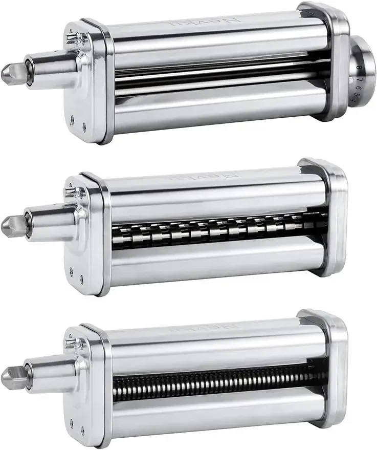 

Pasta Maker Attachments Set for all KitchenAid Stand Mixer, including Pasta Sheet Roller, Spaghetti Cutter, Fettuccine Cutter