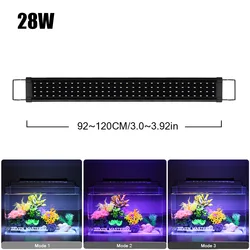 Sleek Aluminum Alloy Aquarium Grow Light with Adjustable Bracket - UK Plug (28W)
