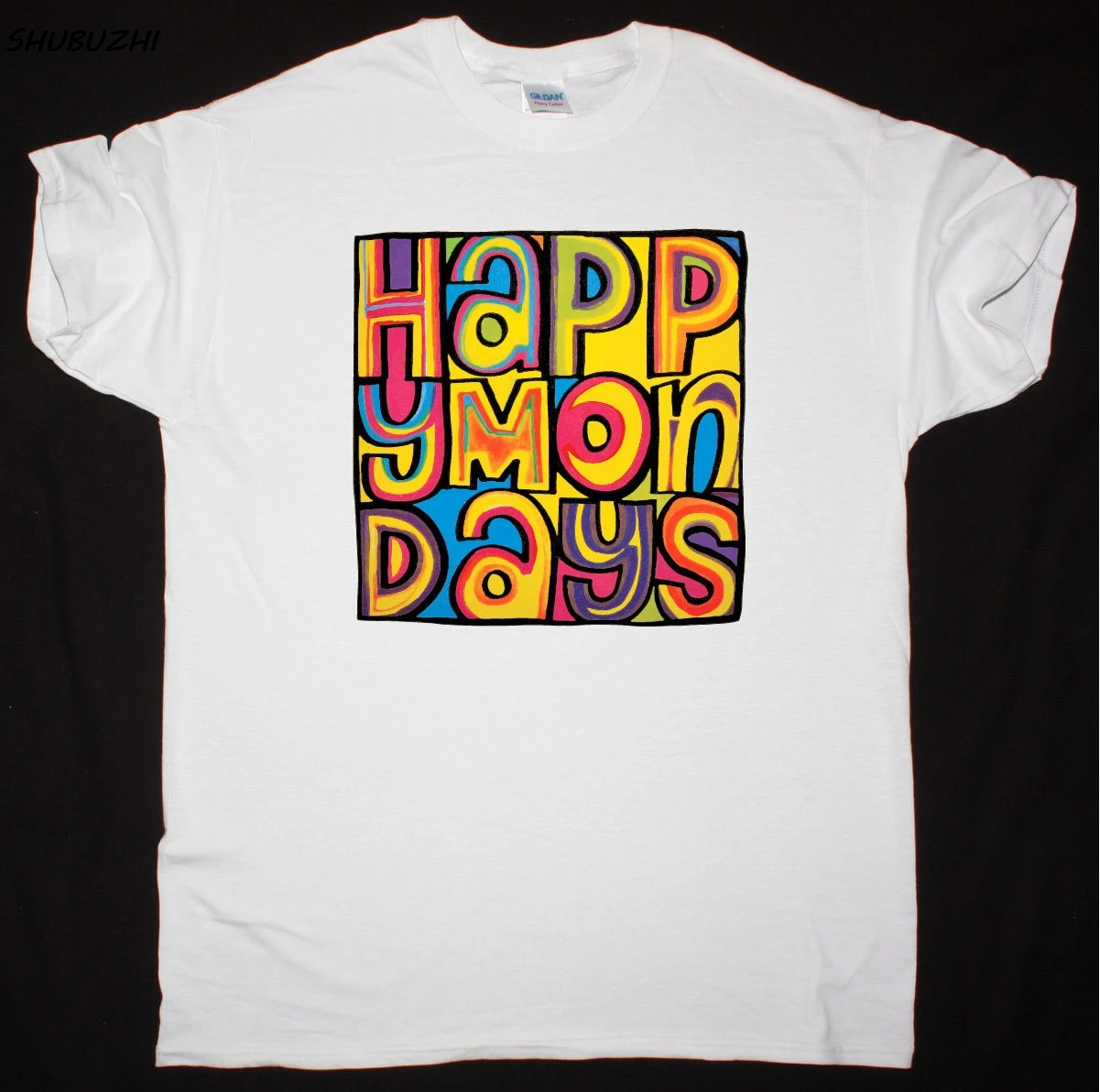 Новое поступление, Мужская футболка с логотипом HAPPY MONDAYS, футболка с альтернативной рок кислотой, черной виноградной фермой, модная крутая футболка fany