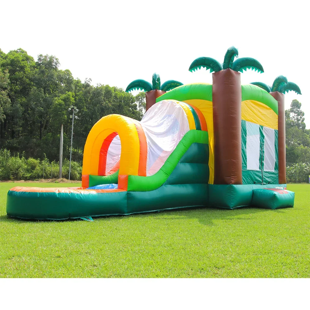 RTS Inflatable Water Slide pool fort building kit children's inflatable playground pool decoration With 950W Air Blower