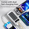 Xiaomi 100000mAh Thicken Solar Power Bank Big capacity Built-in Cables External Battery LED Light Power Bank for iPhone Huawei 4