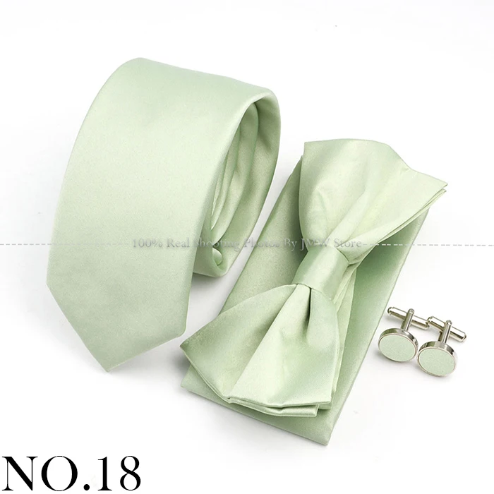 Hot Sale Bowtie Cufflink Brooch Tie Set Polyester Purple Blue Sage Green Necktie For Groom Suit Wedding Cravat Shirt Accessory