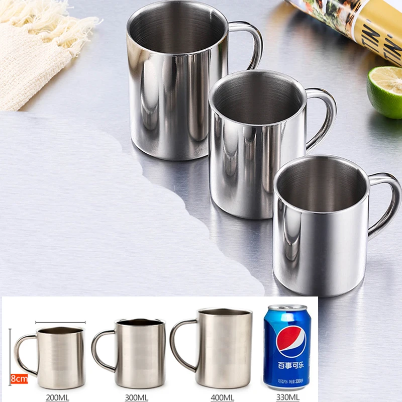 Creative Stainless Steel Coffee Tea Cup Milk Mug 300 ml