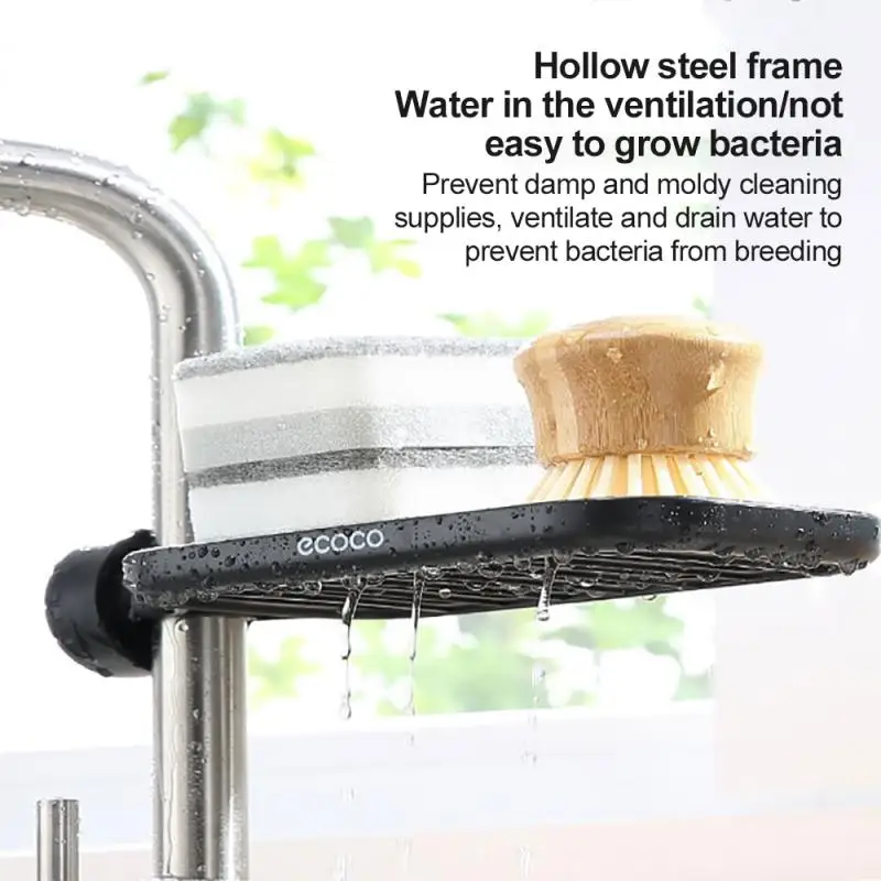 Description Picture 6 of itemStainless Steel Artifact Storage Sink Rag Drain Basket Faucet Rack Shelf In Bathroom Shelves For Bathroom Kitchen Accessories