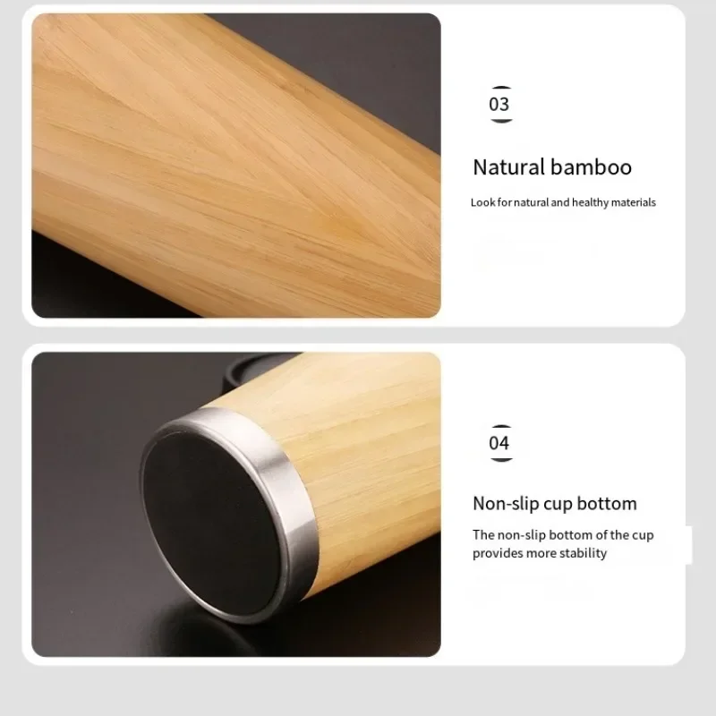 Bamboo Stainless Steel Vacuum Flask 4