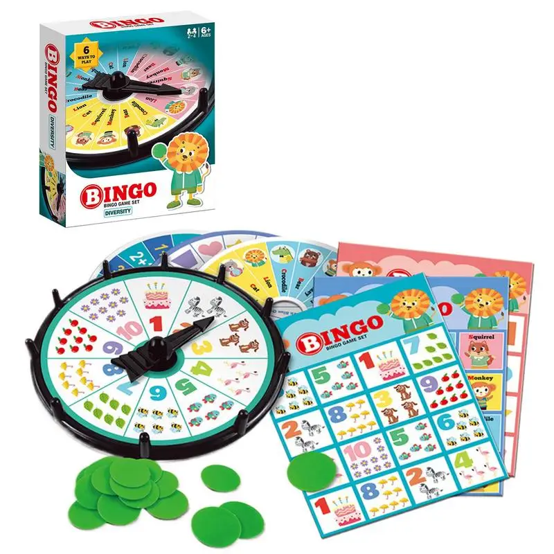 Party Bingo Games Bingo Game Set Counting And Matching Skills Games Fun Family Reusable For Develops Children's