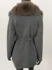 FURYOURSELF Knitting Cardigan Women Winter Real Fox Fur Coat Long Sleeve Warm Female Hooded Natural Raccoon Fur Jacket Outwear 3