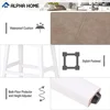 Solid Wood Saddle Kitchen Stools Set of 4 with Beige PU Leather Cushion Counter Height Barstools Wooden Base Comfortable Pub 4