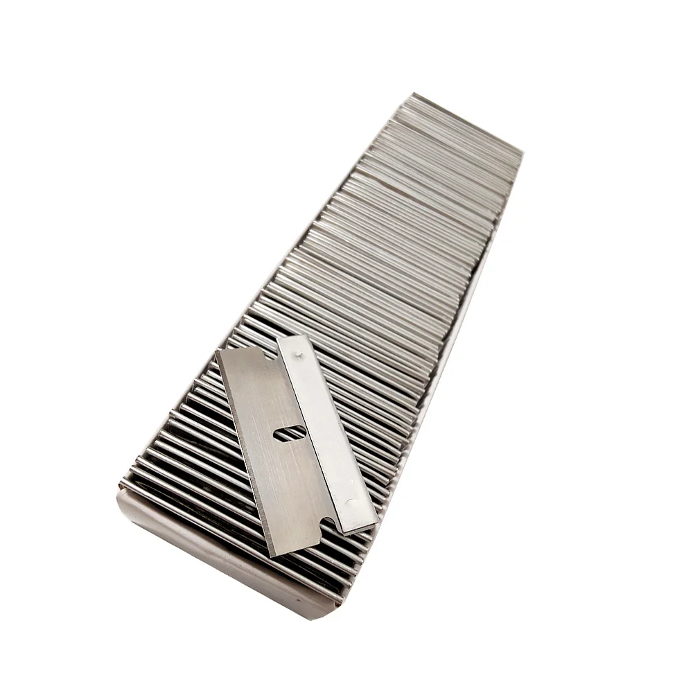 Razor Blade Scraper Window Scraper Tool Razor Blade Scrapers 100pcs Razor Blade Car Window Glass Clean Scraper Carbon Fiber Wrapping Vinyl Auto Windshield Wrap Sticker Film Squeegee Tool