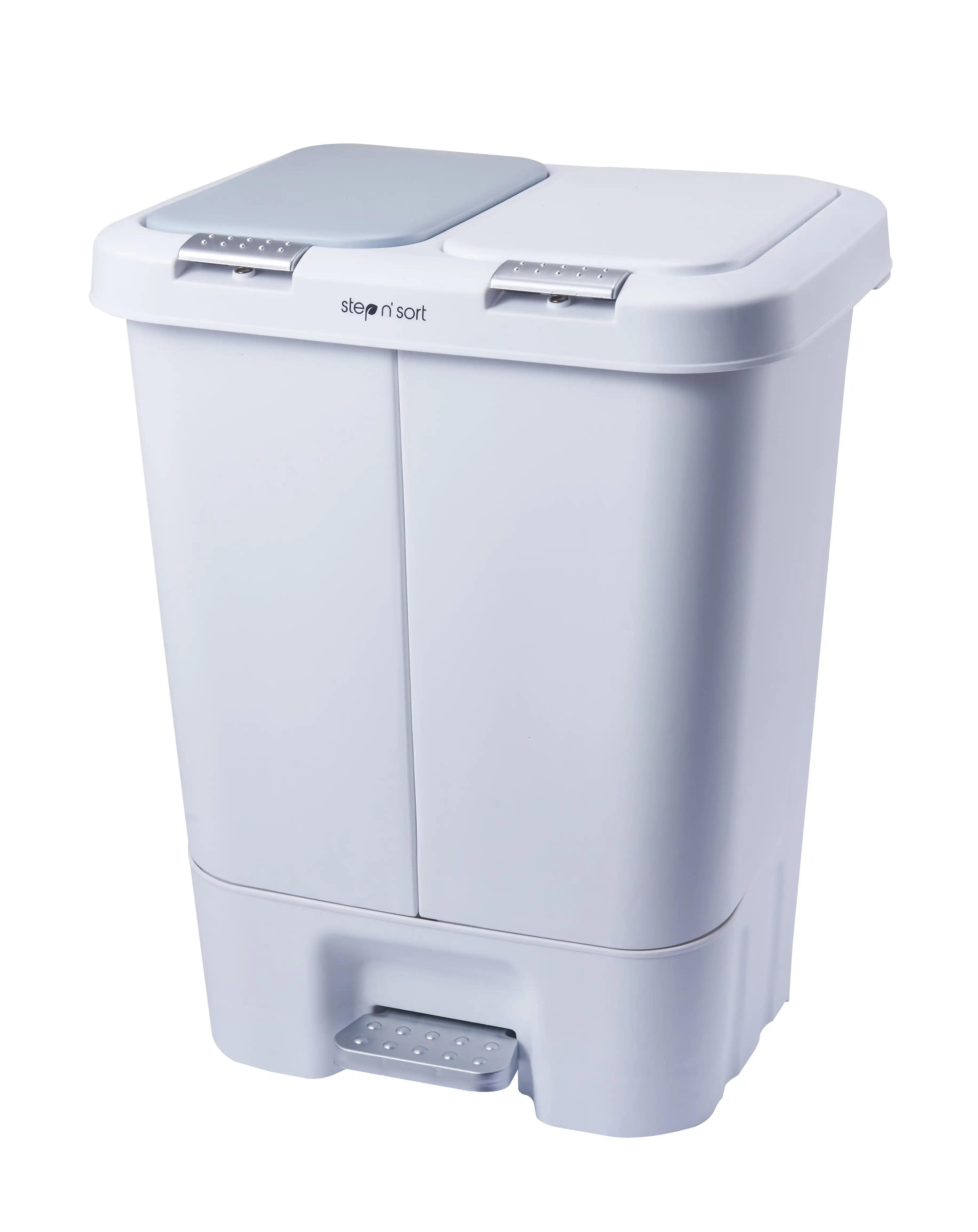 Step N’ Sort 11 gal 2 Compartment Trash & Recycling Bin Kitchen Garbage Can White