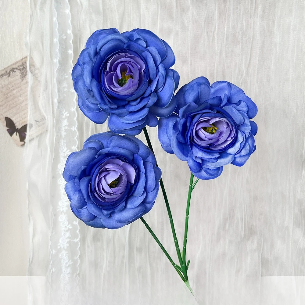 10 Stück Künstliche 3-Zweigige Lotus-Traubenzweige Seiden-Kunstblumen Dekorative Weiße Lotus-Simulationsblumen für Heim und Garten – Detail 19
