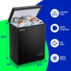 Chest Freezer with Electronic Panel, Accurate Temperature Display to 1 ℉, Black Deep Freezers with 2 Removable Baskets, Compact 5