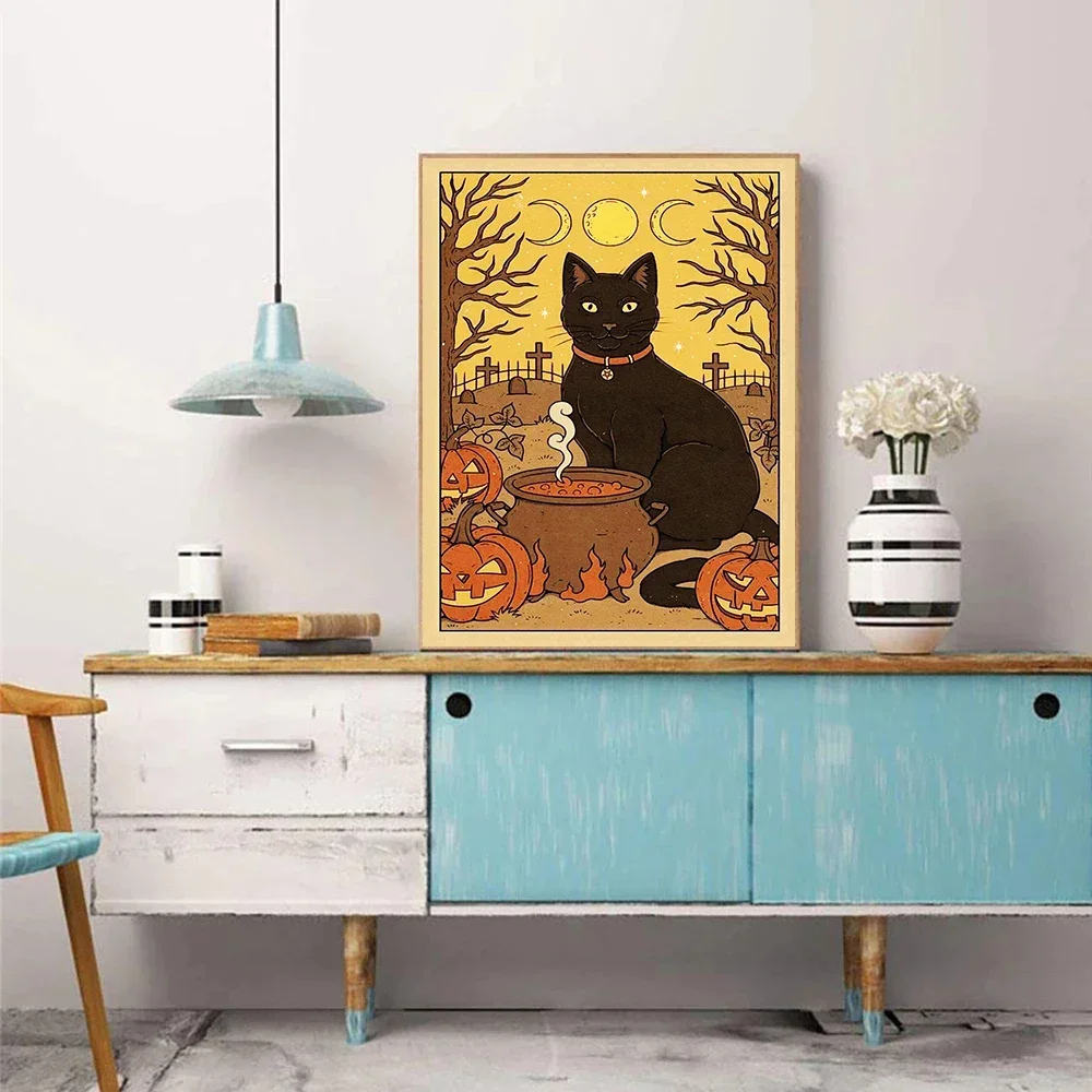 DIY 5d Diamond Painting Cross Stitch Kits Tarot Cat Full Diamond Mosaic Embroidery Cartoon Picture Rhinestone Home Decor