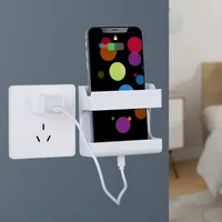 Boîte de rangement arina pour télécommande de climatiseur TV, sans poinçon, montage mural, chargement de téléphone portable, finition S6 3