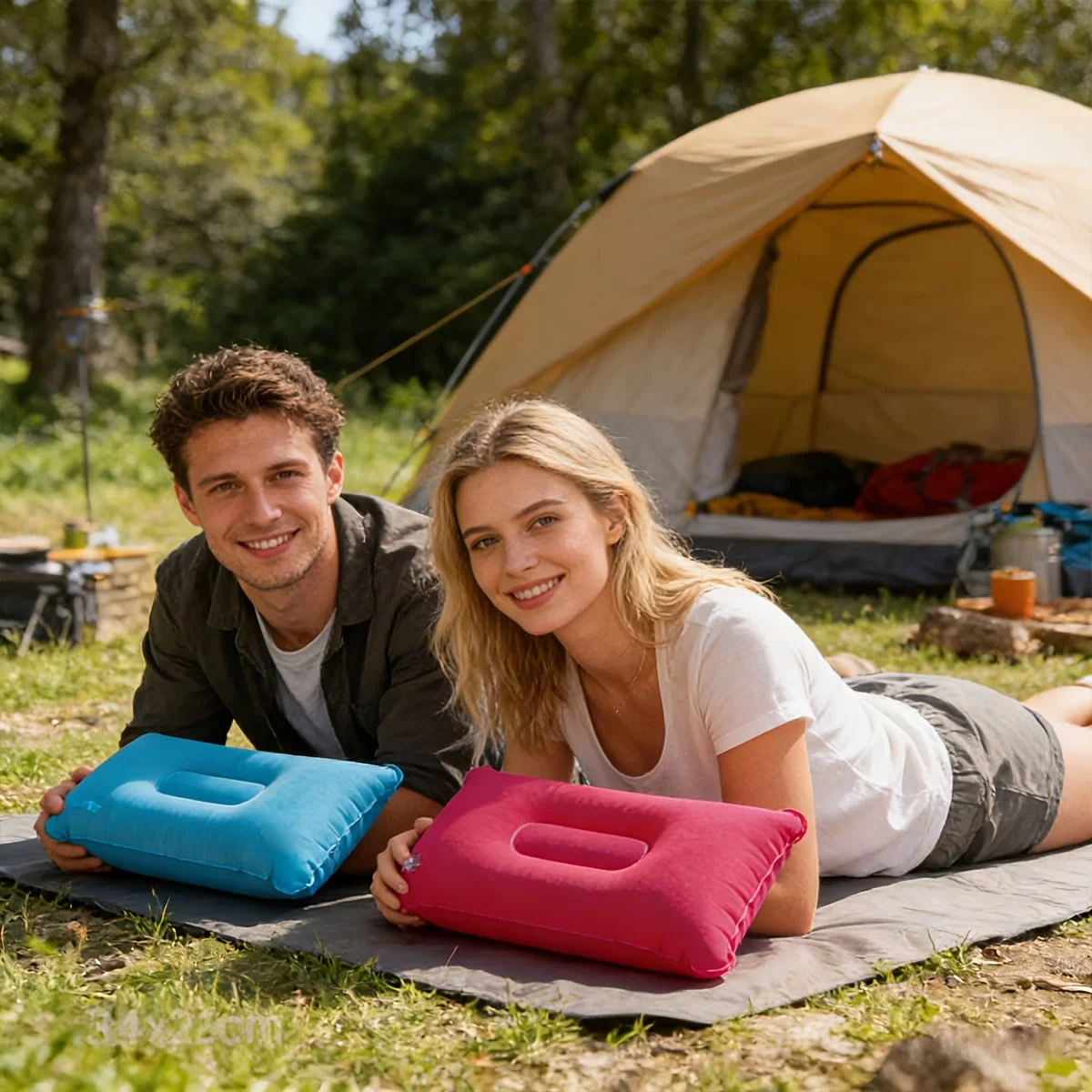  slider image of 1pcsUltra-light Inflatable Travel Pillow,