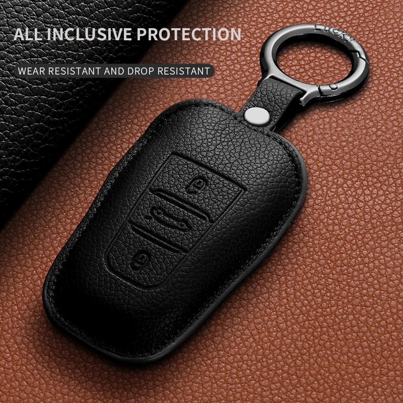 Premium Leather Car Remote Key Case - Anti-Scratch Durable Protective Cover