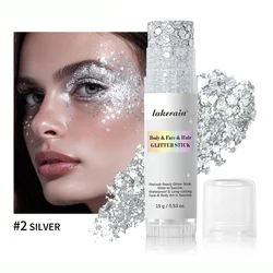 Pink Hair & Body Glitter Stick: Sparkle On - The - Go for Concerts and Festivals (2Silver)