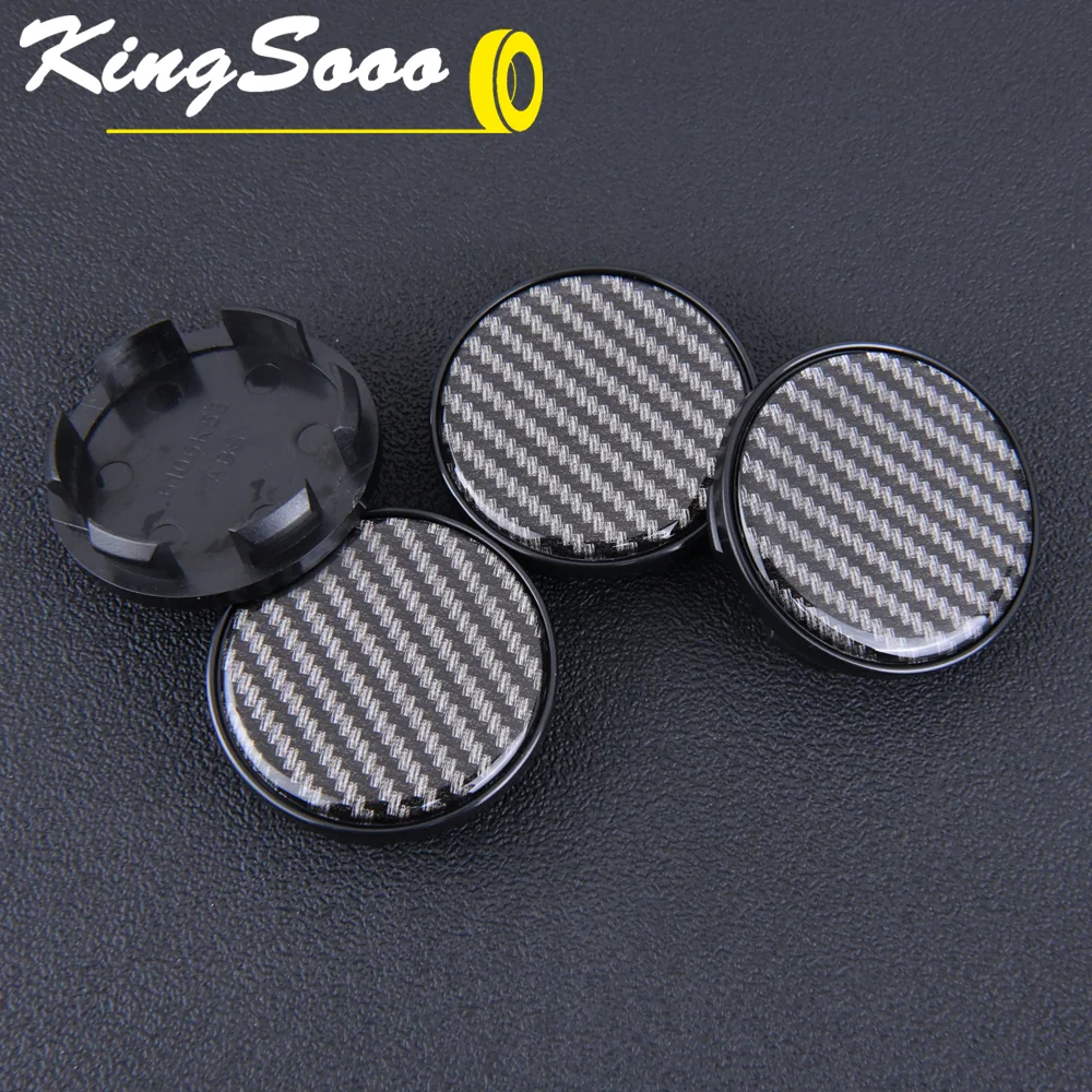 Wheel Center Cap Clip 4PCS 53mm OD / 48mm Blank Emblem Sticker Rim Caps Wheel Cover Hub Cap Black & Silver