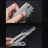 Multi-function EDC Utility Window Breaker Titanium Alloy Folding Comb Replaceable Comb Outdoor Camping Hunting Survival Tool 2