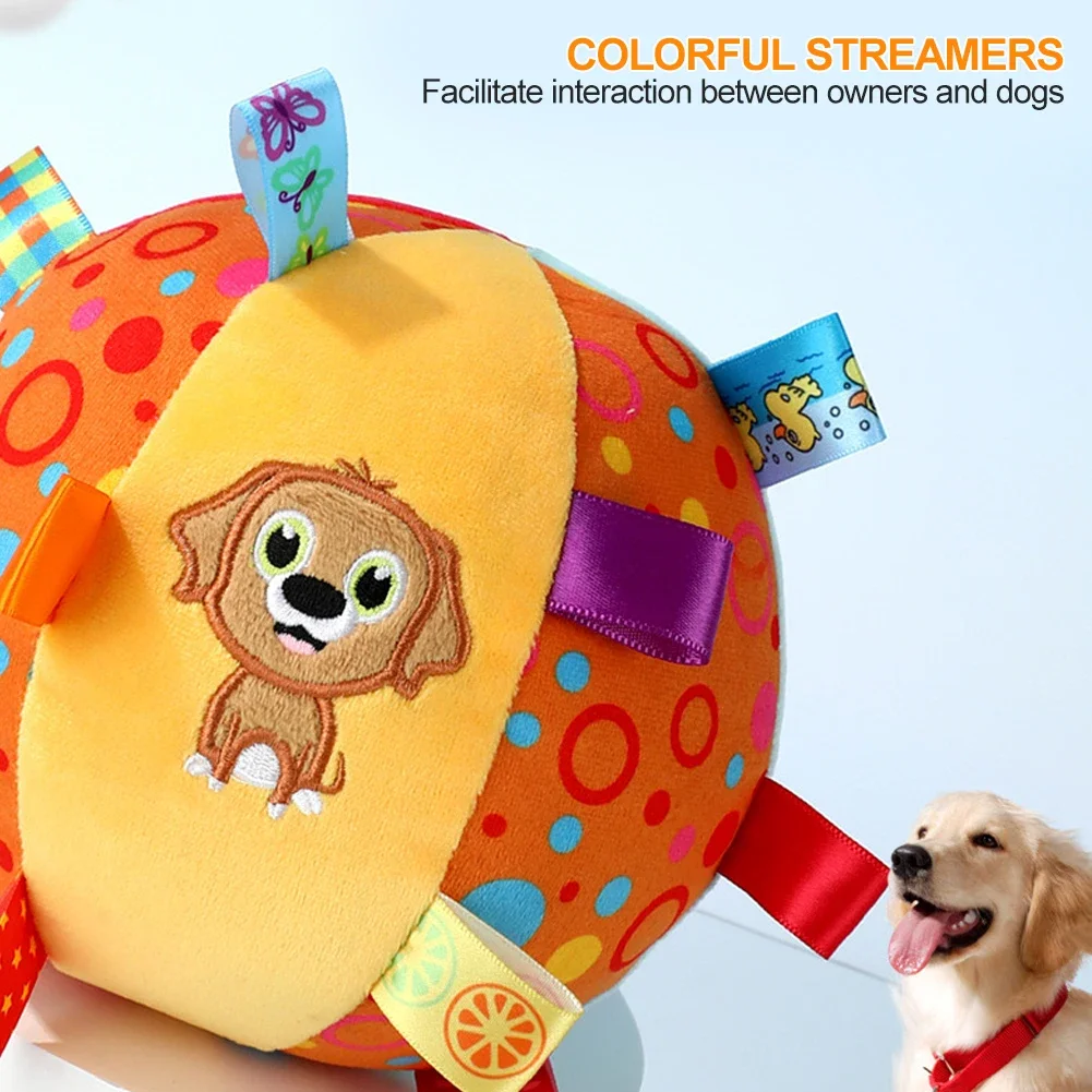 Interactive Ball Dog Toy for Aggressive Chewers Training Decompress Bite Resistant Plush Handle Dog Toys with Bells Pet Supplies 2